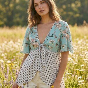 Light green boho countrycore coverup size large